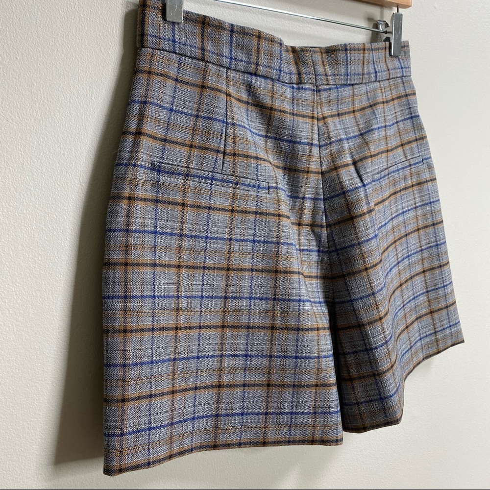 Sandro Paris Grey Plaid Printed Knit Shorts Size 8 - Picture 10 of 16